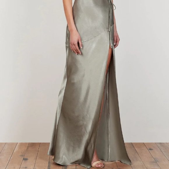 SHONA JOY LA LUNE BIAS COWL MAXI DRESS - SAGE - Picture 2 of 5